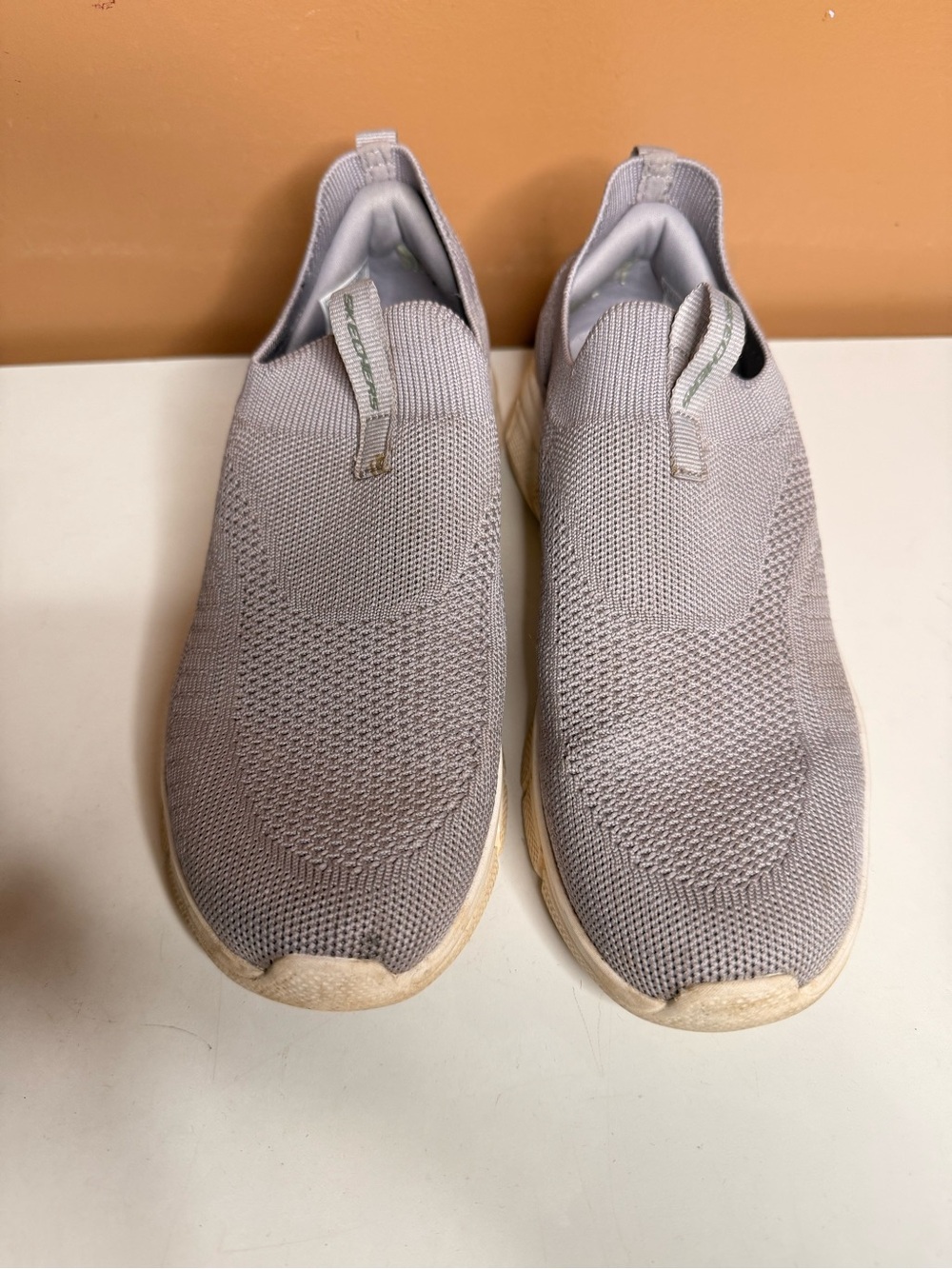 Skechers Women's Slip-On Knit Sneakers in Light Gray